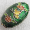 Cloisonne Beads, Flat Oval, 12x20x7mm, Hole:Approx 1.5mm, Sold by PC