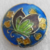 Cloisonne Beads, Flat Round, 18x7mm, Hole:Approx 1.5mm, Sold by PC