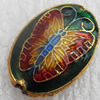 Cloisonne Beads, Flat Oval, 14x20x6mm, Hole:Approx 1.5mm, Sold by PC