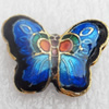 Cloisonne Beads, Butterfly, 23x17x6mm, Hole:Approx 1.5mm, Sold by PC