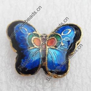 Cloisonne Beads, Butterfly, 23x17x6mm, Hole:Approx 1.5mm, Sold by PC