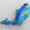 Cloisonne Beads, Fish, 14x34x6mm, Hole:Approx 1.5mm, Sold by PC