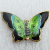 Cloisonne Beads, Butterfly, 27x17x4mm, Hole:Approx 1.5mm, Sold by PC