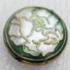 Cloisonne Beads, Flat Round, 20x8mm, Hole:Approx 1.5mm, Sold by PC