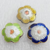 Cloisonne Beads, Flower, 14x6mm, Hole:Approx 1.5mm, Sold by PC