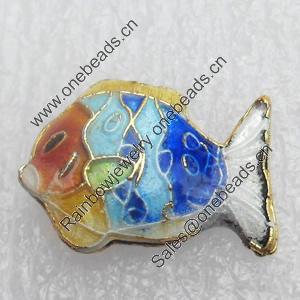 Cloisonne Beads, Fish, 13x18mm, Hole:Approx 1.5mm, Sold by PC