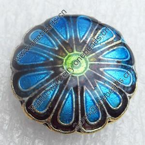 Cloisonne Beads, Flat Round, 19x7mm, Hole:Approx 1.5mm, Sold by PC