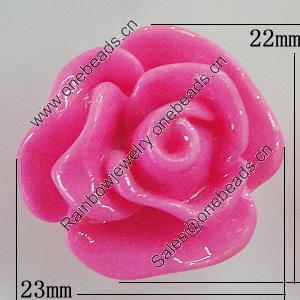Resin Cabochons, No Hole Headwear & Costume Accessory, Flower 23x22mm, Sold by Bag