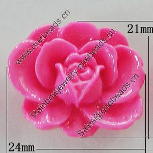 Resin Cabochons, No Hole Headwear & Costume Accessory, Flower 24x21mm, Sold by Bag