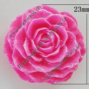 Resin Cabochons, No Hole Headwear & Costume Accessory, Flower 23mm, Sold by Bag