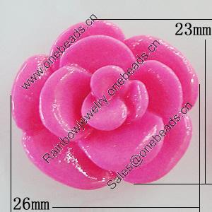 Resin Cabochons, No Hole Headwear & Costume Accessory, Flower 26x23mm, Sold by Bag