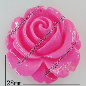 Resin Cabochons, No Hole Headwear & Costume Accessory, Flower 28mm, Sold by Bag