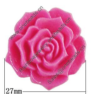 Resin Cabochons, No Hole Headwear & Costume Accessory, Flower 27mm, Sold by Bag