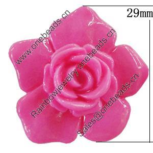 Resin Cabochons, No Hole Headwear & Costume Accessory, Flower 29mm, Sold by Bag