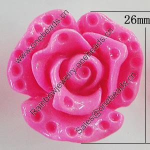 Resin Cabochons Setting, No Hole Headwear & Costume Accessory, Flower 26mm, Sold by Bag