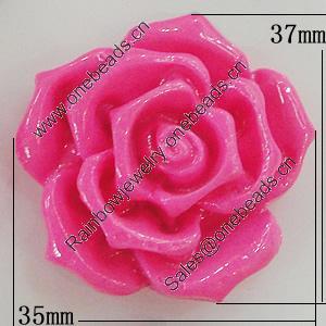 Resin Cabochons, No Hole Headwear & Costume Accessory, Flower 37x35mm, Sold by Bag