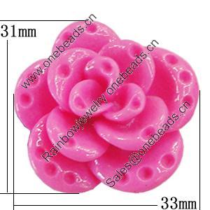 Resin Cabochons Setting, No Hole Headwear & Costume Accessory, Flower 33x31mm, Sold by Bag