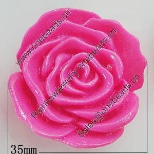 Resin Cabochons, No Hole Headwear & Costume Accessory, Flower 35mm, Sold by Bag