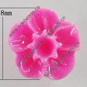 Resin Cabochons, No Hole Headwear & Costume Accessory, Flower 8mm, Sold by Bag