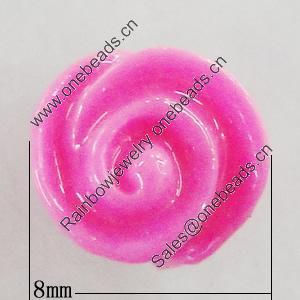 Resin Cabochons, No Hole Headwear & Costume Accessory, Flower 8mm, Sold by Bag