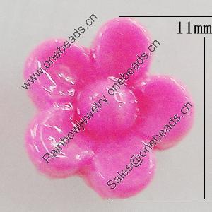 Resin Cabochons, No Hole Headwear & Costume Accessory, Flower 11mm, Sold by Bag