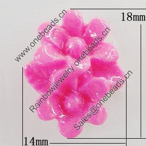 Resin Cabochons, No Hole Headwear & Costume Accessory, Flower 18x14mm, Sold by Bag
