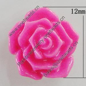 Resin Cabochons, No Hole Headwear & Costume Accessory, Flower 12mm, Sold by Bag