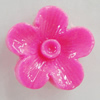 Resin Cabochons, No Hole Headwear & Costume Accessory, Flower 15mm, Sold by Bag