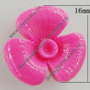 Resin Cabochons, No Hole Headwear & Costume Accessory, Flower 16mm, Sold by Bag