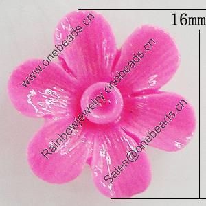 Resin Cabochons, No Hole Headwear & Costume Accessory, Flower 16mm, Sold by Bag