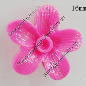 Resin Cabochons, No Hole Headwear & Costume Accessory, Flower 16mm, Sold by Bag