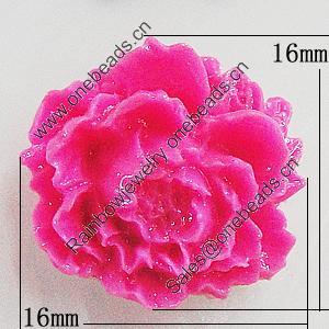 Resin Cabochons, No Hole Headwear & Costume Accessory, Flower 16mm, Sold by Bag