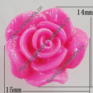 Resin Cabochons, No Hole Headwear & Costume Accessory, Flower 15x14mm, Sold by Bag