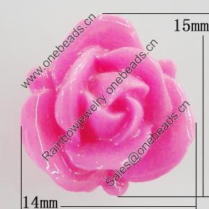 Resin Cabochons, No Hole Headwear & Costume Accessory, Flower 15x14mm, Sold by Bag