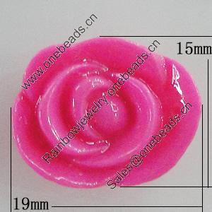 Resin Cabochons, No Hole Headwear & Costume Accessory, Flower 19x15mm, Sold by Bag