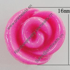 Resin Cabochons, No Hole Headwear & Costume Accessory, Flower 16mm, Sold by Bag