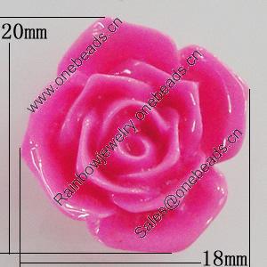 Resin Cabochons, No Hole Headwear & Costume Accessory, Flower 20x18mm, Sold by Bag