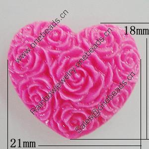 Resin Cabochons, No Hole Headwear & Costume Accessory, Flower 21x18mm, Sold by Bag