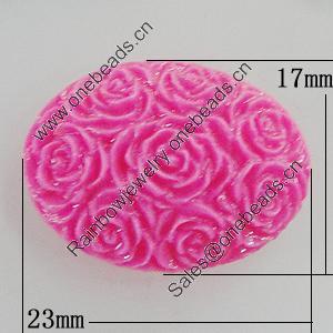 Resin Cabochons, No Hole Headwear & Costume Accessory, Flower 23x17mm, Sold by Bag