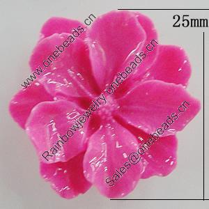 Resin Cabochons, No Hole Headwear & Costume Accessory, Flower 25mm, Sold by Bag