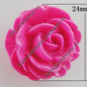 Resin Cabochons, No Hole Headwear & Costume Accessory, Flower 24mm, Sold by Bag