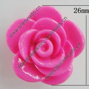 Resin Cabochons, No Hole Headwear & Costume Accessory, Flower 26mm, Sold by Bag