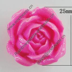 Resin Cabochons, No Hole Headwear & Costume Accessory, Flower 25mm, Sold by Bag