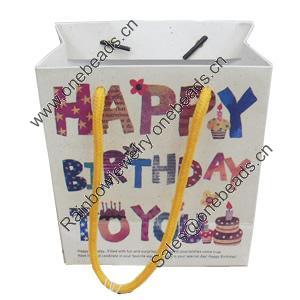 Gift Shopping Bag, Material:Paper, Size: about 13cm wide, 15cm high, 7cm bottom wide, Sold by Box