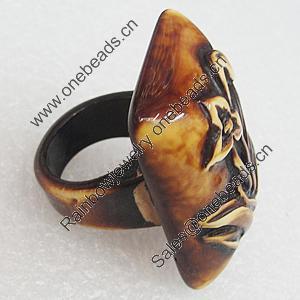 Resin Rings, Rectangle 39x26mm, Sold by Box