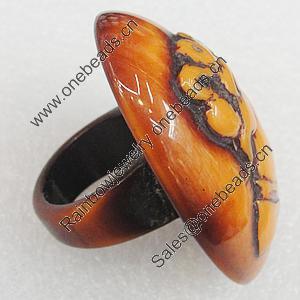 Resin Rings, Flat Oval 48x33mm, Sold by Box