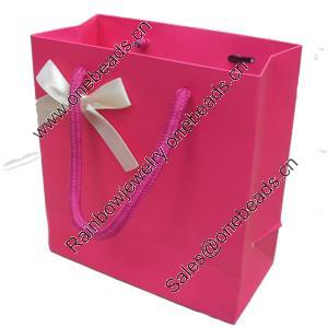 Gift Shopping Bag, Material:Paper, Size: about 30cm wide, 27cm high, 12cm bottom wide, Sold by Box