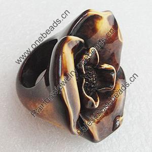 Resin Rings, Flower 44mm, Sold by Box