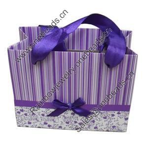 Gift Shopping Bag, Material:Paper, Size: about 14cm wide, 11cm high, 6.5cm bottom wide, Sold by Box