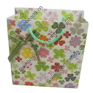 Gift Shopping Bag, Material:Paper, Size: about 27cm wide, 25cm high, 10cm bottom wide, Sold by Box